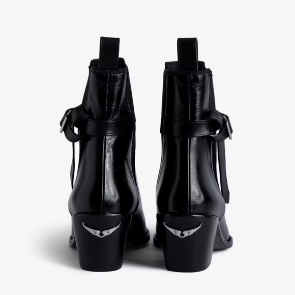 Zadig & Voltaire Tyler Cecilia Vintage Patent Boots Noir - Picture 5 of 12